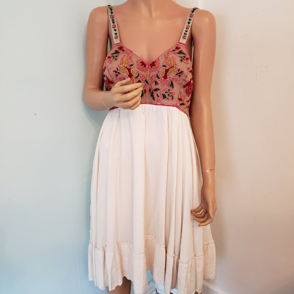 Anthropologie Zehavale dress with gorgeous, embroidered top.